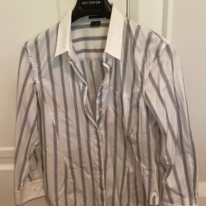 Pristine condition Theory striped blouse size small
